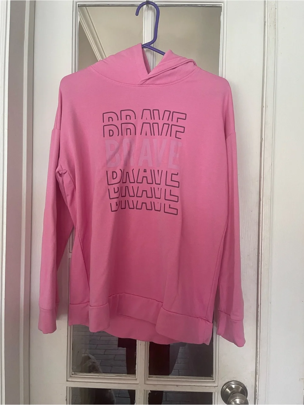 Girls' Pink 'BRAVE' Hooded Sweatshirt